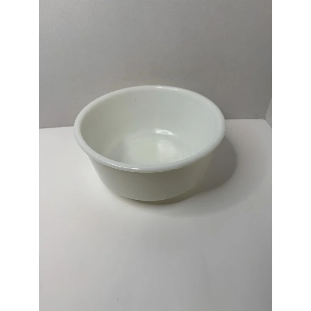 Vintage White Milk Glass‎ Mixing Bowl Pebble Bottom no Markings Preowned